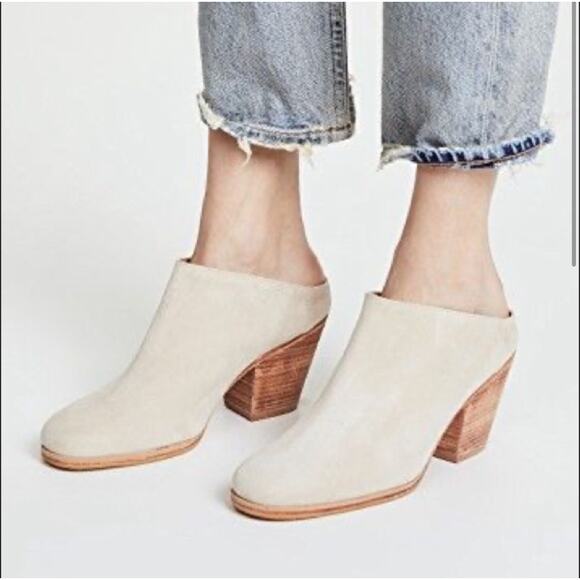 Rachel Comey Shoes - Rachel Comey Womens Mars Mules Suede Bone Size 7 Wood Heel Boot